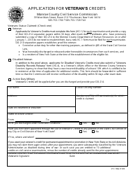 Document preview: Form VC-1 Application for Veteran's Credits - Monroe County, New York