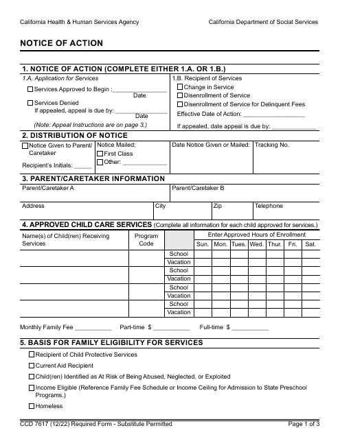 Form CCD7617  Printable Pdf