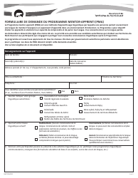 Document preview: Forme NWT9356 Formulaire De Demande Du Programme Mentor-Apprenti (Pma) - Northwest Territories, Canada (French)