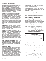 Instructions for Form PTR-2 Senior Freeze (Property Tax Reimbursement) Application - New Jersey, Page 11