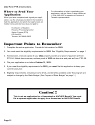 Instructions for Form PTR-2 Senior Freeze (Property Tax Reimbursement) Application - New Jersey, Page 13