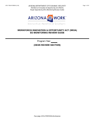 Form WIO-1108A Workforce Innovation &amp; Opportunity Act (Wioa) Eo Monitoring Review Guide - Arizona
