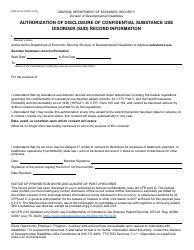 Document preview: Form DDD-2172A Authorization of Disclosure of Confidential Substance Use Disorder (Sud) Record Information - Arizona