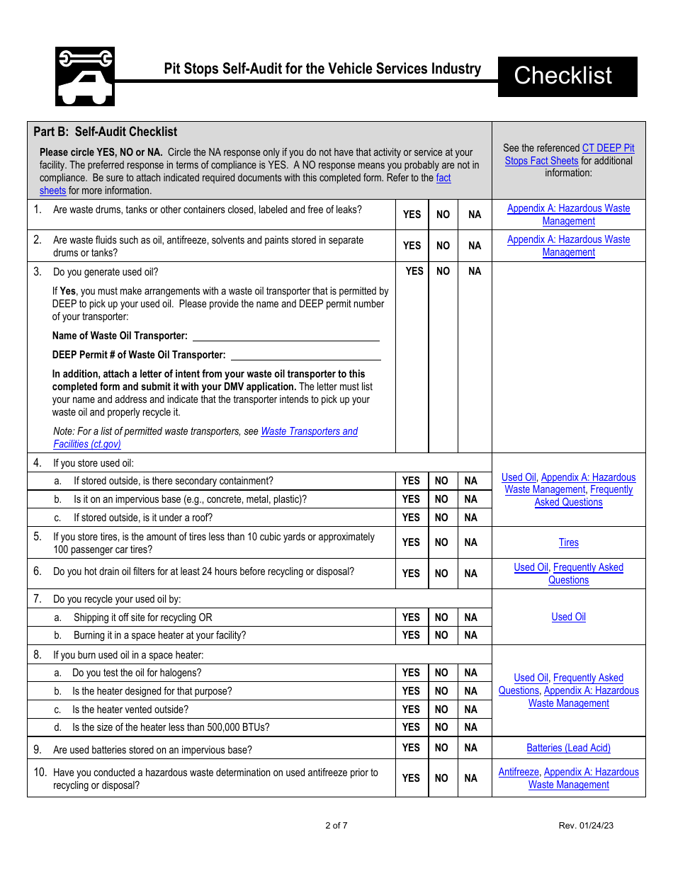 Deep Compliance Certification Form for the Department of Motor Vehicles (DMV) Automotive Dealers or Repairers License and Motor Vehicle Recycler License Application - Connecticut, Page 2