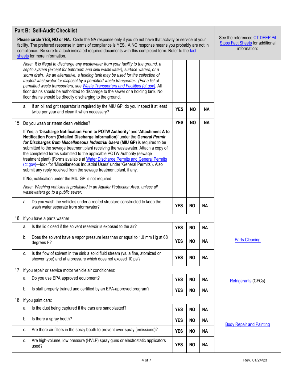 Deep Compliance Certification Form for the Department of Motor Vehicles (DMV) Automotive Dealers or Repairers License and Motor Vehicle Recycler License Application - Connecticut, Page 4