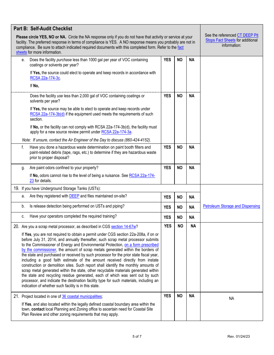Deep Compliance Certification Form for the Department of Motor Vehicles (DMV) Automotive Dealers or Repairers License and Motor Vehicle Recycler License Application - Connecticut, Page 5