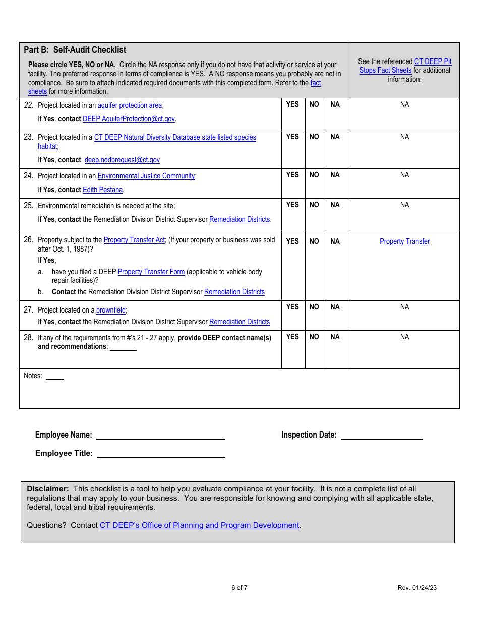 Deep Compliance Certification Form for the Department of Motor Vehicles (DMV) Automotive Dealers or Repairers License and Motor Vehicle Recycler License Application - Connecticut, Page 6