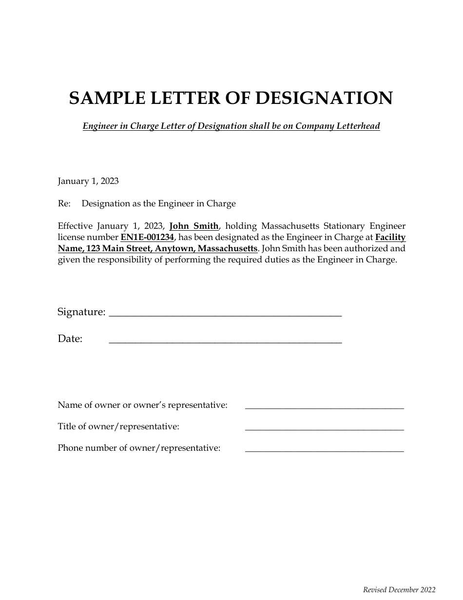 Form BPV-021 Engineer in Charge Notification - Massachusetts, Page 3