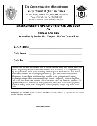 Document preview: Form BPV-027 Massachusetts Operator's State Log Book on Steam Boilers - Massachusetts