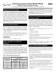 Document preview: Instrucciones para Formulario 150-101-500, OR-EIC-ITIN Credito Por Ingreso Del Trabajo De Oregon - Oregon (Spanish), 2022