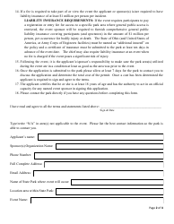 Application for a Special Activity/Event Permit - Ohio, Page 2