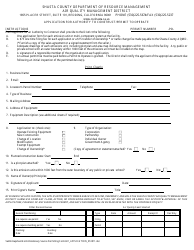 Document preview: Application for Authority to Construct/Permit to Operate - Shasta County, California