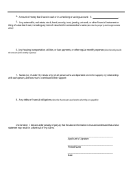 Form MOED-0046 Application to Proceed in District Court Without Prepaying Fees or Costs (Short Form) - Missouri, Page 2