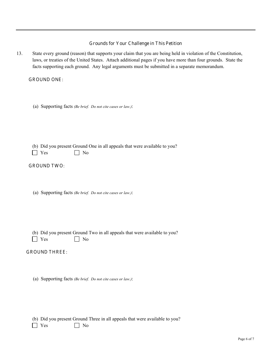 Form AO-0242 Petition for a Writ of Habeas Corpus Under 28 U.s.c. 2241 - Missouri, Page 6