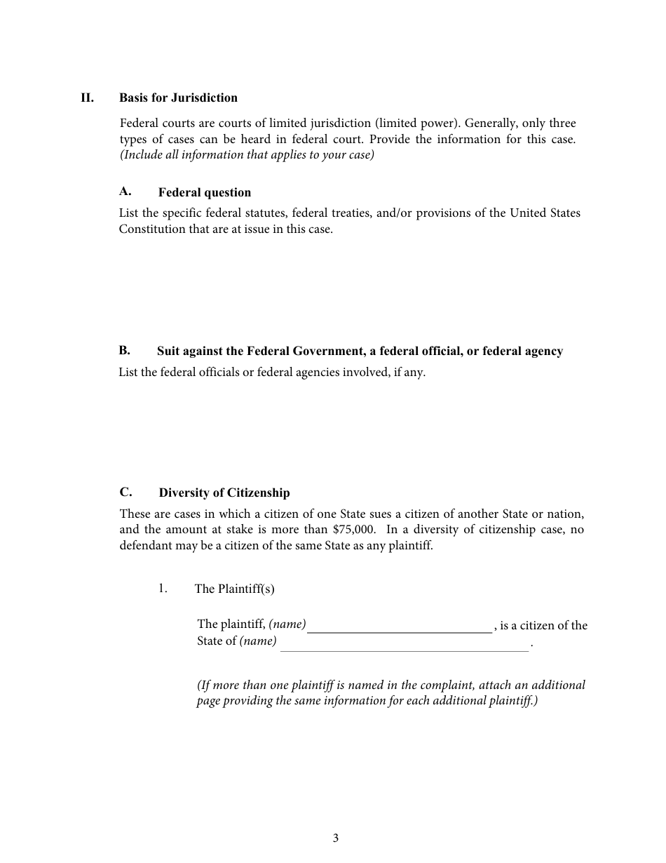 Form MOED-0032 Complaint for a Civil Case - Missouri, Page 3
