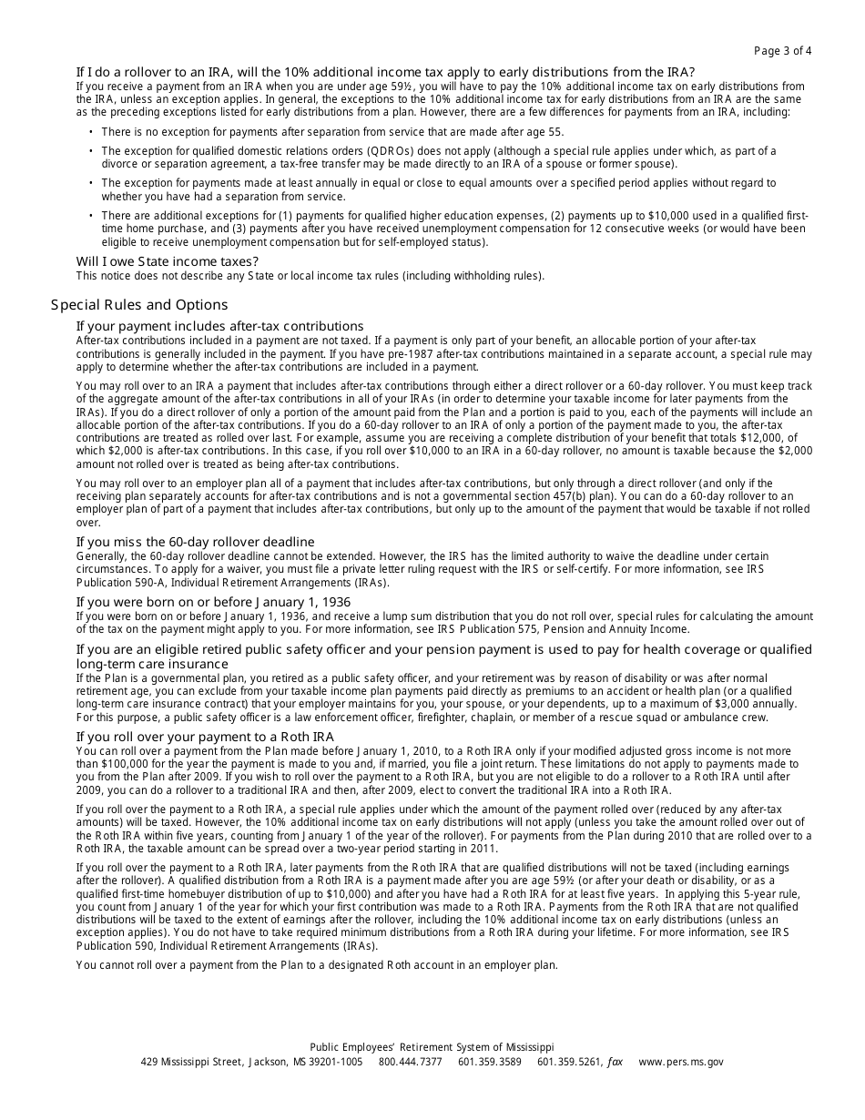 Form 5D Beneficiary Refund Application - Mississippi, Page 3