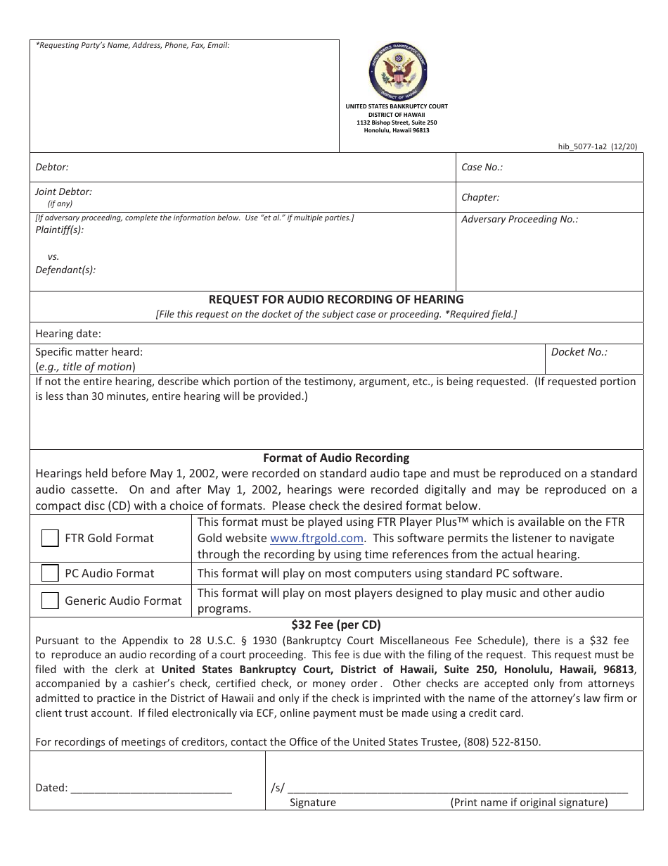 Form H5077-1A2 - Fill Out, Sign Online and Download Fillable PDF ...