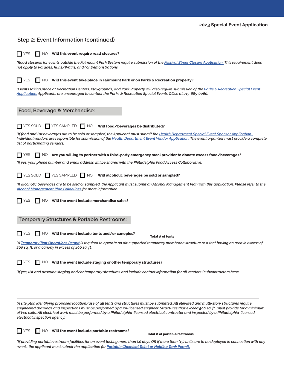 Special Event Application - City of Philadelphia, Pennsylvania, Page 3