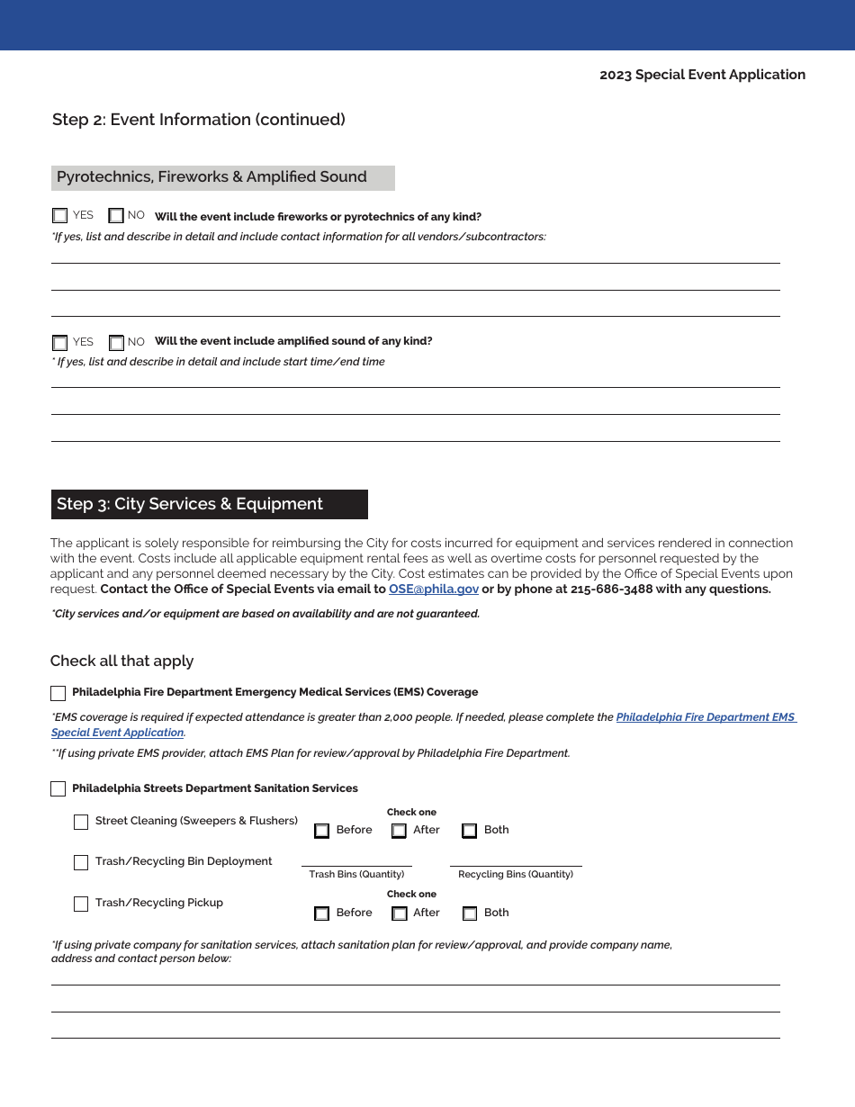 Special Event Application - City of Philadelphia, Pennsylvania, Page 4