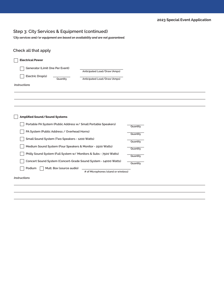 Special Event Application - City of Philadelphia, Pennsylvania, Page 5