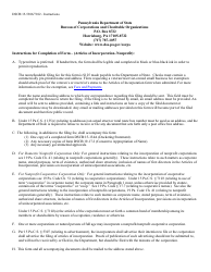 Form DSCB:15-5306/7102 Articles of Incorporation - Nonprofit - Pennsylvania, Page 3