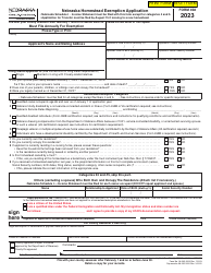 Form 458 Nebraska Homestead Exemption Application - Nebraska