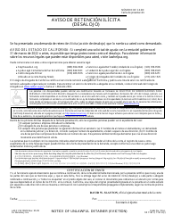 Document preview: Formulario LACIV002S Aviso De Retencion Ilicita (Desalojo) - County of Los Angeles, California (Spanish)