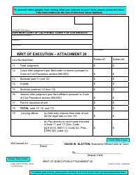 Document preview: Form LACIV101 Attachment 20 Writ of Execution - County of Los Angeles, California
