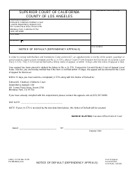Document preview: Form LASC JUV035 Notice of Default (Dependency Appeals) - County of Los Angeles, California