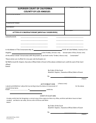 Document preview: Form LASC MH027 Letters of Conservatorship (Mentally Disordered) - County of Los Angeles, California