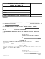 Document preview: Form LASC MH043 Letters of Conservatorship (Mentally Disordered) - Successor - County of Los Angeles, California