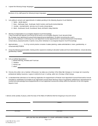 Form PRO057 Application for Appointment to Court Appointed Counsel Panel - County of Los Angeles, California, Page 2