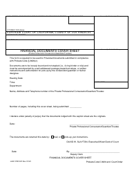 Document preview: Form PRO021 Financial Documents Cover Sheet (Private Professional Conservators/Guardians/Trustees) - County of Los Angeles, California