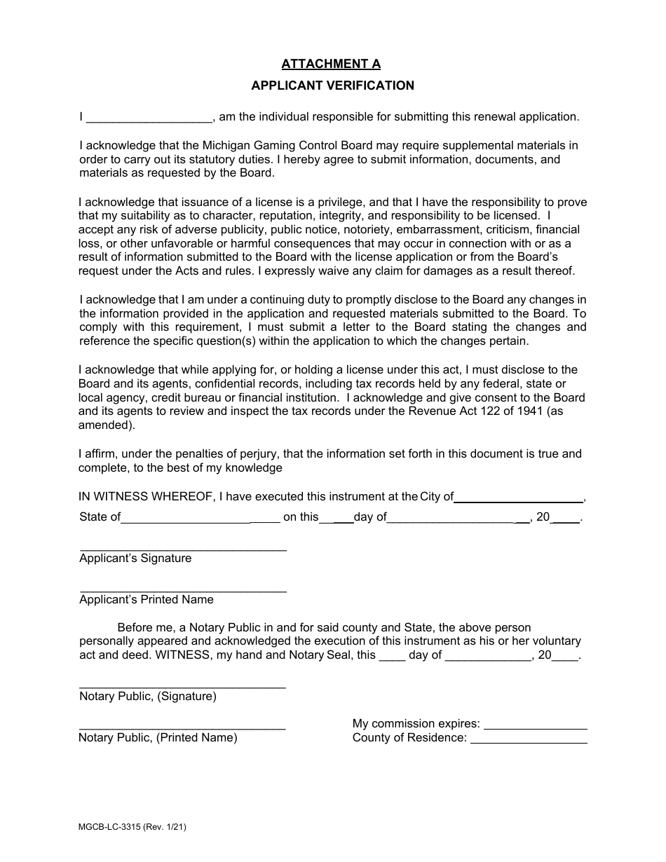 Form MGCB-LC-3315 Internet Sports Betting  Internet Gaming Occupational License Renewal Application - Michigan, Page 5