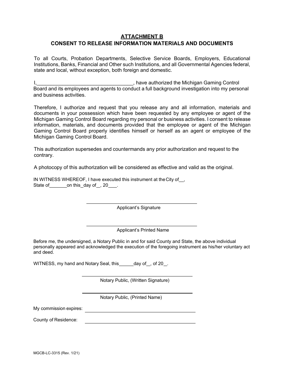 Form MGCB-LC-3315 Internet Sports Betting  Internet Gaming Occupational License Renewal Application - Michigan, Page 6
