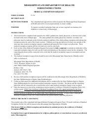 Form 139 Medical Exemption Request - Mississippi, Page 2