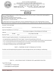 Wet Storage Permit Application - New Hampshire