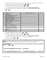 NFPA Fire Fighter Application for Certification - Oregon, Page 2