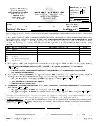 Document preview: NFPA Fire Investigator Application for Certification - Oregon