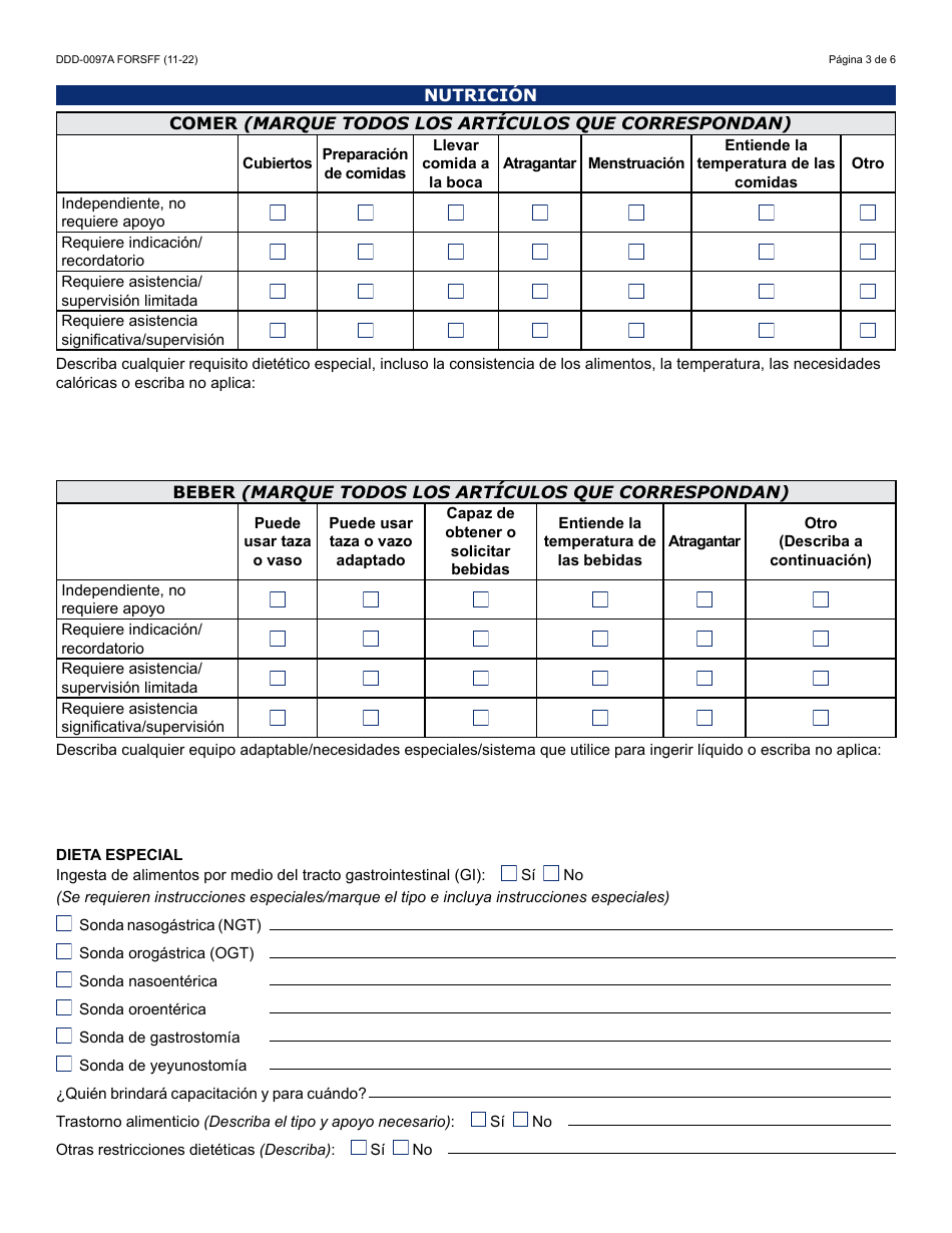 Formulario DDD-0097A-S Orientacion Del Proveedor Previa Al Servicio - Arizona (Spanish), Page 3
