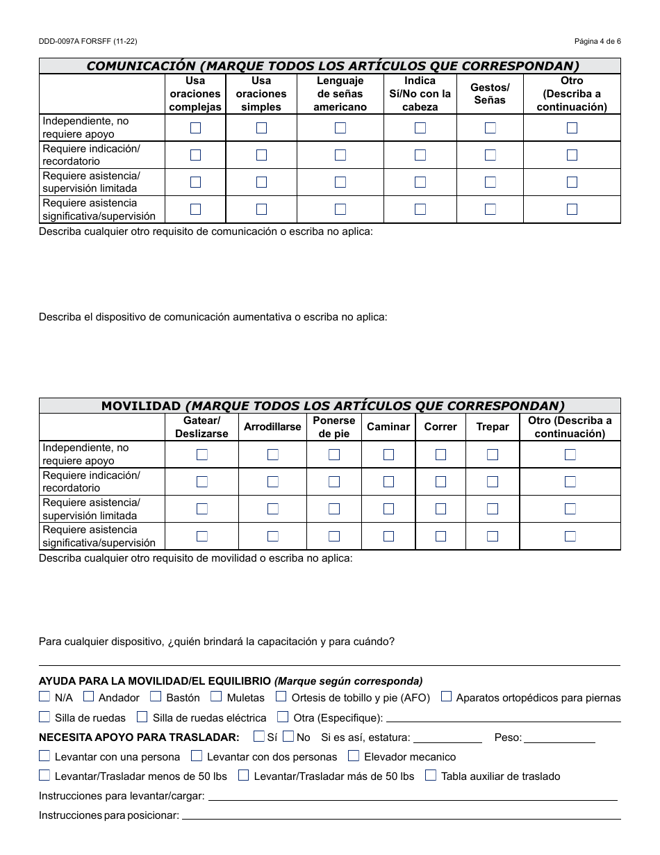 Formulario DDD-0097A-S Orientacion Del Proveedor Previa Al Servicio - Arizona (Spanish), Page 4