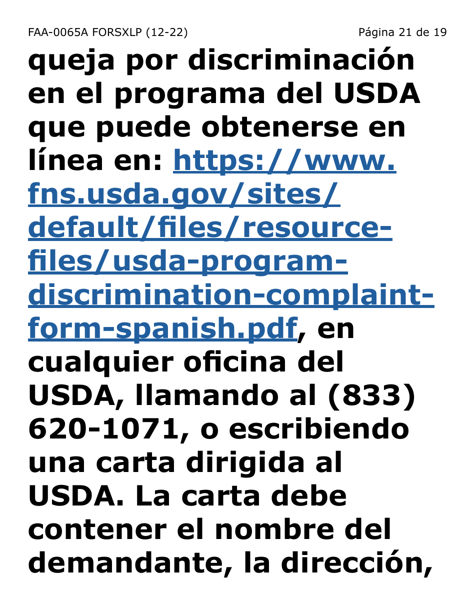 Formulario FAA-0065A-SXLP Verificacion De Situacion De Residencia / Direccion Residencial (Letra Extra Grande) - Arizona (Spanish), Page 21