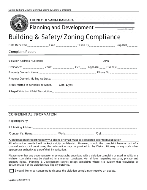 Building & Safety / Zoning Compliance - Santa Barbara County, California Download Pdf