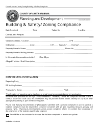 Building &amp; Safety/Zoning Compliance - Santa Barbara County, California