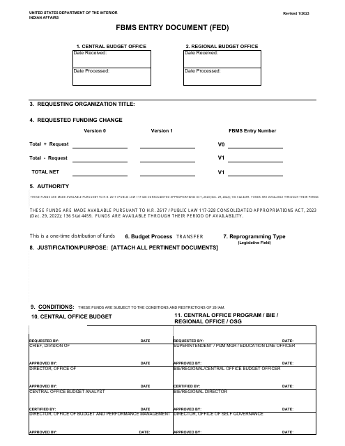 Fbms Entry Document (Fed) Download Pdf