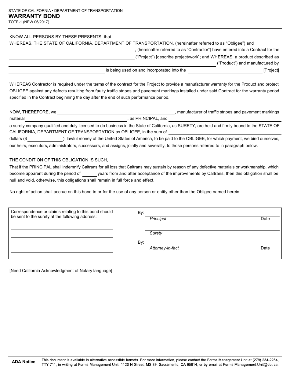 Form Tote 1 Fill Out Sign Online And Download Fillable Pdf California Templateroller 