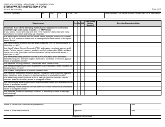 Form TR-0135 Storm Water Inspection Form - California, Page 3