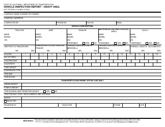 Form DOT TR-PER-0110 Vehicle Inspection Report - Heavy Haul - California, Page 3