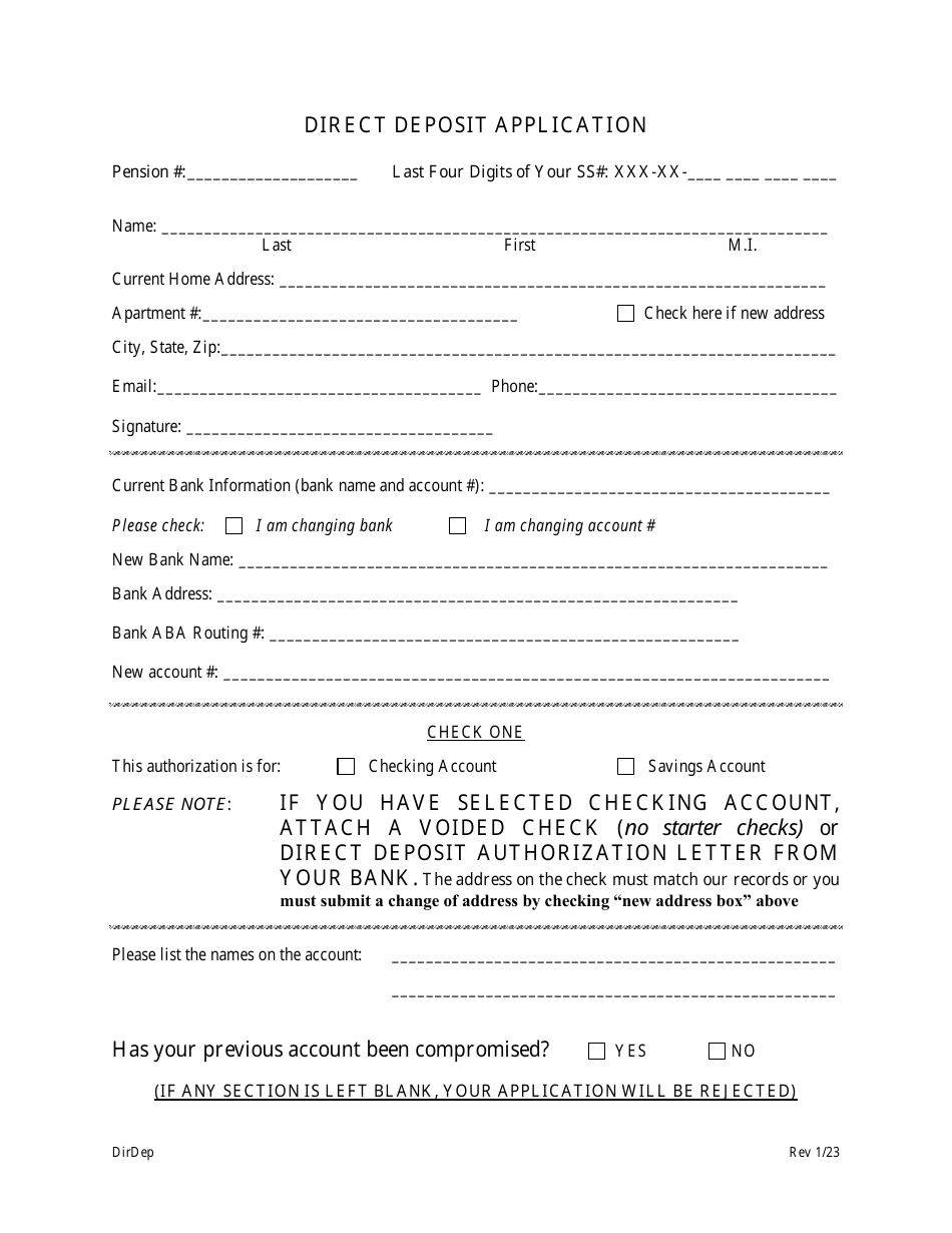 Direct Deposit Application - City of Philadelphia, Pennsylvania, Page 3