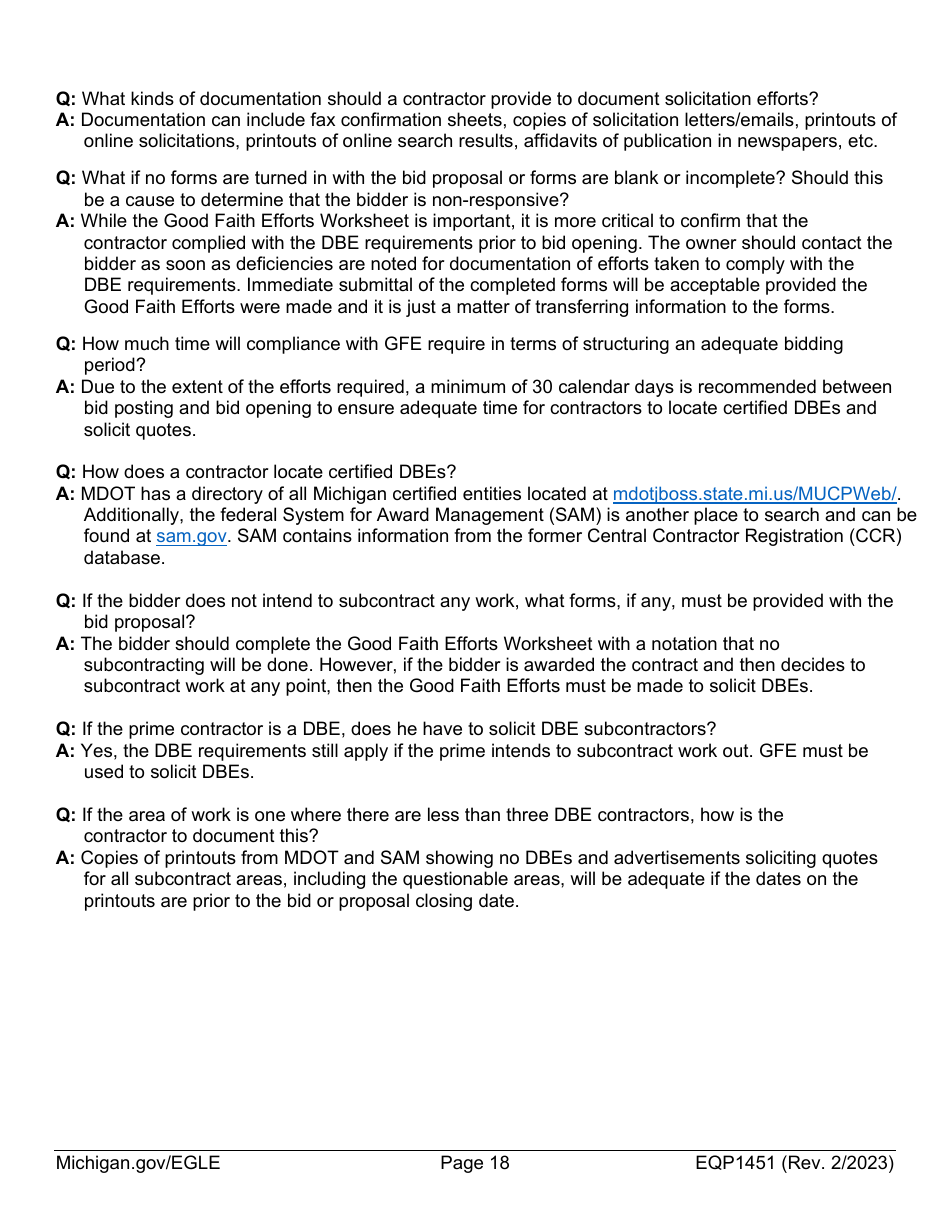 Form EQP1451 Equivalency Projects Contract Boilerplate Language - Michigan, Page 18